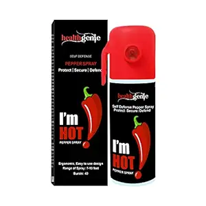 Healthgenie Red Pepper Spray (Pack of 1) Extra Long Reach Self Defence, Protection & Safety for Men & Women | 55ml / 35gms