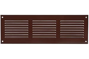 ABOUT VENT 300x100mm Rejilla de Ventilación de Acero Marrón con Mosquitera - Rejillas de Ventilación Metálicas