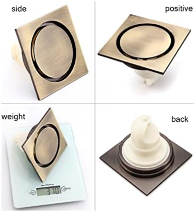 SHIBST Bathroom Invisible Floor Drain Square Sink Strainer Deodorant 10*10cm (Color : Antique copper)