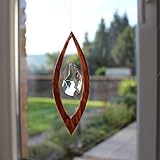 Fenster Deko zum Aufhängen | Segel aus Holz | Regenbogenkristall | Sonnenfänger | Fensterdeko