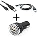Produktbild Xtra-Funky Exklusiv universell USB 12/24v - 1A - 2.1 A Dual-Port Auto-Ladegerät Adapter & 1 meter USB 2.0 Micro B-Synchronisierungs-Daten-Ladekabel für verschiedene mobile Geräte wie - Kobo E Leser-/ MP3-Player / Handy / Sat nav / Video Player / HTC / Samsung / Apple iPhone - iPod / Sony / Blackberry / Nokia und viele weitere mobile Geräte - Schwarz