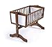 NEW POPPY'S PLAYGOUND LOLA SWINGING CRIB & FOAM MATTRESS - WALNUT & WHITE
