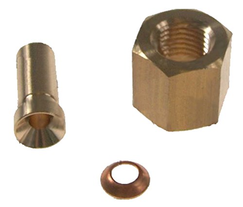 Adapter mit Mutter, Messing, 1/4" SAE x 6 mm ODS