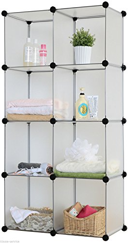 Kronenburg Regalsystem Badregal Steckregal Schrank Regal Kleiderschrank Garderobe – 112 x 112 x 37 cm – Transparent - 3