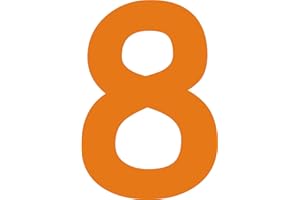 Kleckerliese Alphabet Zahlen Ziffern 10cm selbstklebende Aufkleber Wand Fenster Tür Boote Auto Kinderzimmer STICKER 8 - Höhe 10cm, Farbe Orange