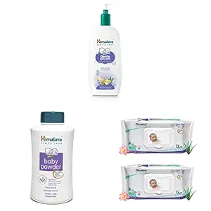 Himalaya Gentle Baby Bath (400ml) & Himalaya Gentle Baby Wipes (72 Count, Pack of 3)