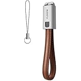 Keychain Lightning Charging Cable, FLOVEME Keyring Car Key Chain Ring Fob Holder [ PU Leather Strap ] with Apple iPhone iPad iPod Touch Lightning to USB Cable - Brown