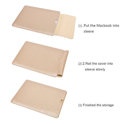 WALNEW Schlanke MacBook Air 13 Zoll (A1369/A1466)Hülle, MacBook Schutzhülle, Hülle, Case, Cover, MacBook Pro Retina 13 Zoll (A1502/A1425)Hülle mit Handgriff, geschütztes Inneres und externes Mousepad,Gold - 6