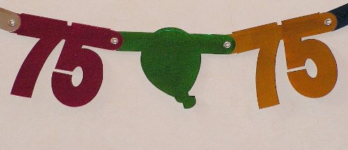 Geburtstags Girlande Metallic mit Jahreszahl 75