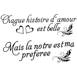 Vosarea Français Stickers Muraux Amovibles Stickers Mural Citations Prononcés Mots Art Décor
