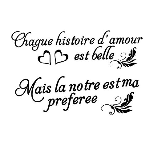 Vosarea Français Stickers Muraux Amovibles Stickers Mural Citations Prononcés Mots Art Décor