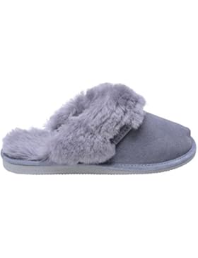 Damen Natur Lammfell Maultier Hausschuhe/ Pantoffeln