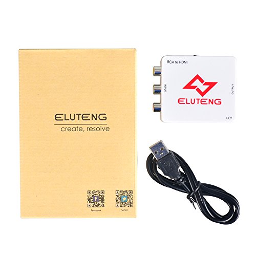ELUTENG AV auf HDMI Konverter 1080P CVBS AV zu HDMI Adapter Composite Video Signal HDTV Konverter R/L RCA HDMI Wandler mit USB Kabel - 8