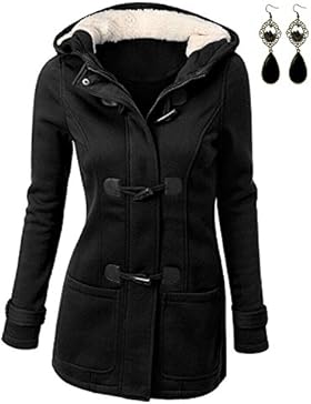 M-Queen Damen Mäntel mit Toggle Buttons Lambwool Jacke Wintermantel Hoodie Kapuzenmantel Baumwollmantel Parka...