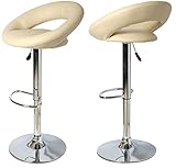 barhocker echtleder creme Gesamthöhe : min. 81 cm - max. 102 cm - Sitzhöhenverstellung stufenlos: ca. 60 - 81 cm