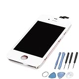 Es gibt keinen Home Buttom LL TRADER für iPhone 4S Weiß LCD-Touchscreen-Display Reparatur-Wiedereinbau mit Werkzeug und Vorder komplett Glas