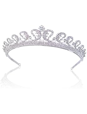 EVER FAITH® österreichischen Kristall Silber-Ton elegant Braut Art Deco Queen Haarband Diadem Haarschmuck klar...