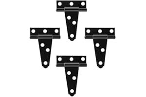Lokatall Paquete de 4 bisagras en T, bisagras de puerta de granero, bisagras de metal resistentes en T, bisagras de correa en T, bisagras inoxidables para ventanas, armarios, vallas, puertas de