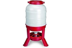 COPELE Mangeoire poules de kg.25/30 environ, en plastique robuste, sert pour poulets, dindes, poules, oies et de volaille en général, avec grille antispreco aliment, support solide et robuste.Hauteur cm.78