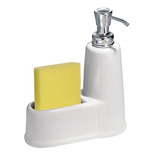 InterDesign 53790EU York Seifen und Schwamm-Caddy, weiß / chrom