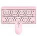 Produktbild bloatboy Punk Kabellose Tastatur und Maus Set Round Key Cap - Ultra Dünne Kabellose 77 Tasten Tastatur und 3 Tasten Maus für PC Computer (Rosa)
