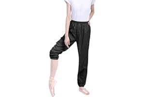 CRETUAO Spodnie taneczne baletowe podgrzewane spodnie luźne spodnie treningowe cienkie miękkie spodnie ripstop Spodnie lekkie gimnastyczne spodnie,Black,M