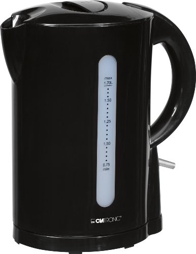 Clatronic WK 3331 Hervidor Inalámbrico, 2200 W, Capacidad 1.7 l, Color Negro