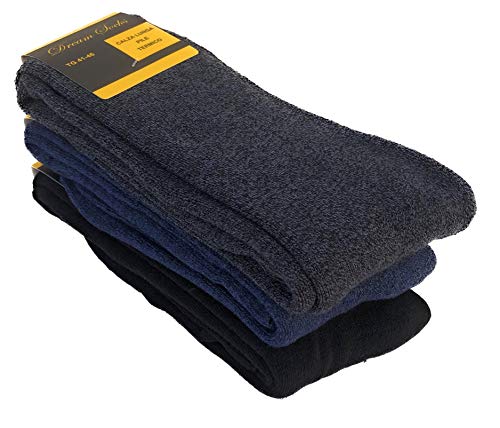 DREAM SOCKS Chaussettes longues en polaire thermique d'hiver de ski anti-froid, chaussettes lourdes à haute isolation thermique, différents assortiments. (3-Pack or 6-Pack)