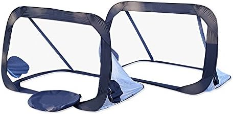 Baellar 6x4 Soccer Goal Pair with Carry Case, Pop Up Foldable Net Set Black (Pair in Carry Case)