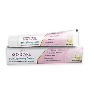 Kozicare Skin Lightening Cream with Kojic Acid, Arbutin, Glutathione | All Types Hyper Pigmented Skin, Remove Spots- 15g