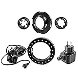 Die Lieferung erfolgt komplett mit 10 Meter Anschlusskabel am LED Ring, Steigrohradaptern und Niedervolt Sicherheitstransformator.