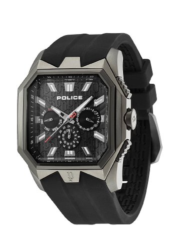 Police Typhoon Herren-Quarzuhr mit schwarzem Zifferblatt Analog-Anzeige und Silikon Gurt schwarz PL. 12893JSUB/02 Police Typhoon Herren-Quarzuhr mit schwarzem Zifferblatt Analog-Anzeige und Silikon Gurt schwarz PL. 12893JSUB/02
