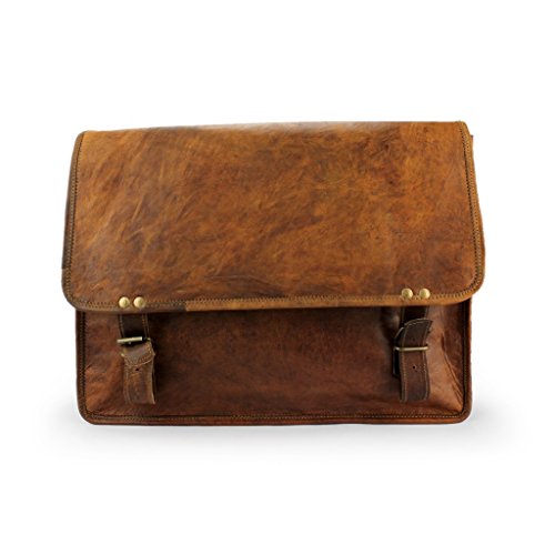 A.P. Donovan – Leder-Umhänge-Tasche Herren braun geeignet für Universität Büro, Freizeit – Notebook-Tasche Messenger-Bag Leder – braun - 2