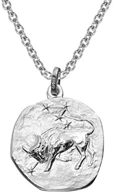 trendor Silver Zodiac Taurus with Necklace Zodiac Pendant for Women, Men or Children, Real Silver Jewellery, Silver Necklace and Pendant, Gift Idea 08445