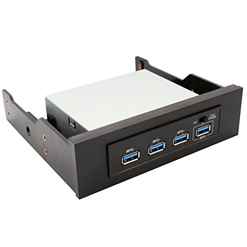 Syba Interner USB-Hub (4 3,5 Zoll USB-3.0-Ports mit 5,25 Zoll Laufwerksschachthalterung)