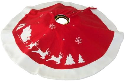HEITMANN DECO Christmas - Felt round tree footcover - protects against falling needles - Christmas tree skirt with Christmas patterns - red and white