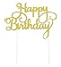 Produktbild PuTwo Handgefertigte 1 Count Happy Birthday Kuchen Dekorieren Geburtstagskuchen Topper - Gold