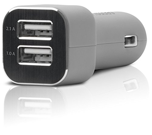 Speedlink Turay KFZ-Ladegerät mit zwei USB-Anschlüssen (Paralleler Betrieb von 2,1A und 1A, für 12-V-Zigarettenanzünder-Anschluss) grau