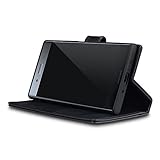 Xperia XZ Premium Case, Terrapin [ECHT LEDER] Brieftasche Case Hülle mit Standfunktion Kartenfächer und Bargeld für Sony Xperia XZ Premium Hülle Schwarz - 