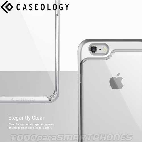 Funda iPhone 6S Plus Caseology serie Skyfall cubierta protectora
transparente clara delgada antiaranazos con marco protector Plata -
Silver para Apple iPhone 6S Plus 2015 iPhone 6 Plus 2014