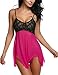 Bomshel Babydoll Women Nightwear Lingerie Set Chemise with panty / g string (Rose Red) RS.349.00