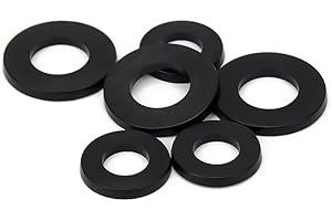 CONPHERON Rondelle Plastica Nero, Rondella per Meccanica, Nylon Piatte Rondelle, M8×30×2.0 mm,10 pezzi