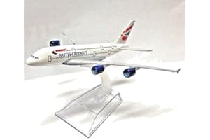 DEALBOX 16cm Airbus A380 British Airways Die Cast Metal Desk Aircraft Plane Model