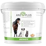 AniPlus – reine BIERHEFE 3 Kg Nahrungsergänzung | Für gesunde Haut & Fellglanz | Naturprodukt für Pferde | Praktischer Dosierlöffel inklusive