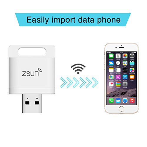 USB Kartenleser WiFi, Hizek USB Kartenlesegerät wireless TF card Memory Card Reader USB Flash Drive für iOS, Android and Windows System — Weiß - 5