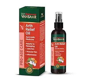 Baidyanath Vansaar Arth Relief Oil - 100ml| Ayurvedic Pain Relief Oil| Suitable for Joint pain, Muscle pain and Inflammation | 3x Faster Relief from Pain