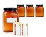 GEPRÜFTE QUALITÄT: Stabil verarbeitete Plastik-Behälter mit 1000 ml Füllvolumen und dichtem Schraub-Deckel zum Aufbewahren von Flüssigkeiten