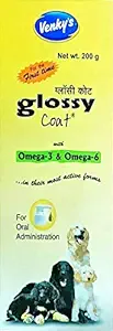 Venky's Pets Jolly and Cutie Glossy Coat Syrup with Omega-3 and Omega-6 for Skin and Coat (200 g)