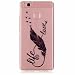 Produktbild Huawei P9 Lite Hülle, Huawei Ascend P9 Lite Schutzhülle, MUTOUREN Crystal Kirstall Handyhülle Case Cover TPU Silikontasche Transparent Ultra dünne Gel Anti-scratch hinten Tasche Etui Bumper Weiß - Vögel Feder und Liebe