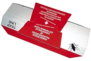 GIALTEK TRAP LINE - CARTONCINO COLLANTE CON ATTRATTIVO ALIMENTARE E FEROMONE PER IL MONITORAGGIO E LA CATTURA DI BLATTE ED ALTRI INSETTI CONFEZIONE DA 25 PEZZI